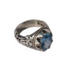 Persian Blue Topaz Silver Ring for Men Natural