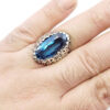 Persian Blue Topaz Silver Ring for Men Shams