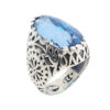 Persian Blue Topaz Silver Ring for Men Shams