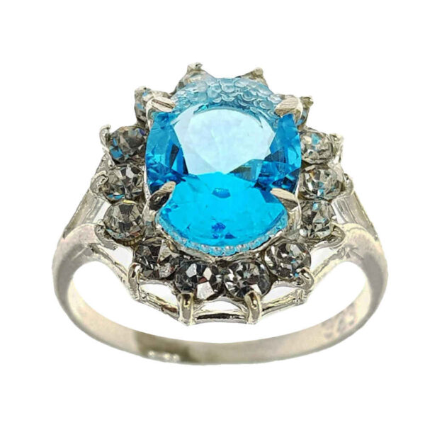 Blue Topaz Silver Ring for Women Sahar