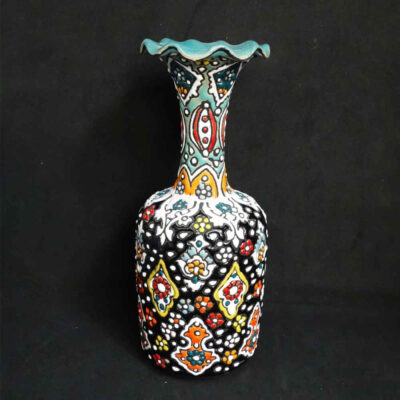Decorative Vase Hand-Painted with Persian Minakari Enamel Fazel
