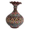 Decorative Vase Hand-Painted with Persian Minakari Enamel Laleh