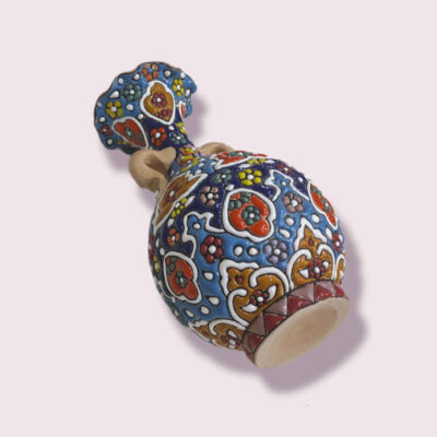 Decorative Vase Hand-Painted with Persian Minakari Enamel Tanaz