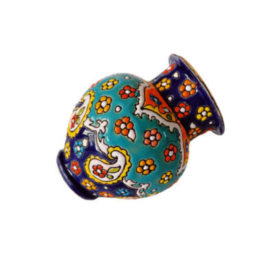 Decorative Vase Hand-Painted with Persian Minakari Enamel Vahab
