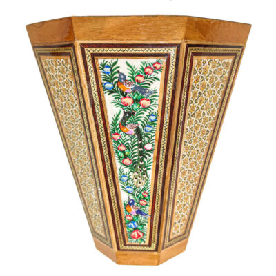 Persian Wooden Waste Basket – Khatamkari Barjasteh Design