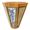 Persian Wooden Waste Basket – Khatamkari Kiarash Style