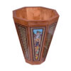 Persian Wooden Waste Basket – Khatamkari Shekar Pattern