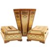 Persian Waste Basket & Tissue Box – Khatamkari Golden