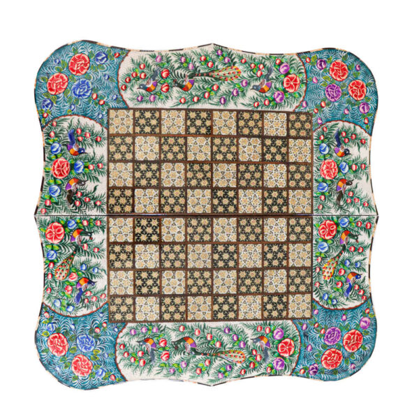 Persian Wooden Marquetry Chess Board Model Miniature