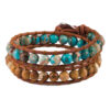 Beaded Bracelet for Women – Leather & Turquoise Design