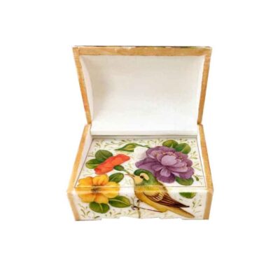 Handcrafted Bone Jewelry Box with Persian-Inspired Farah Pattern
