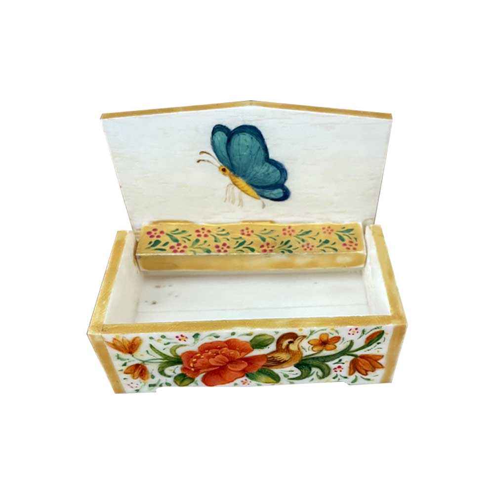 Handcrafted Bone Jewelry Box with Persian-Inspired Karim Pattern