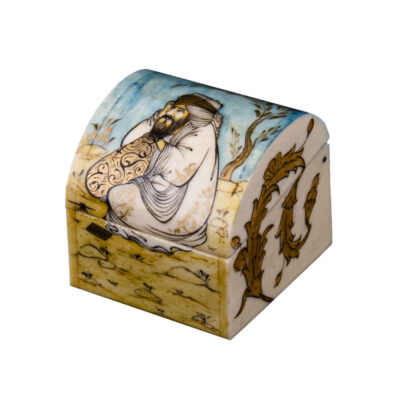 Handcrafted Bone Jewelry Box with Persian-Inspired Misha Pattern