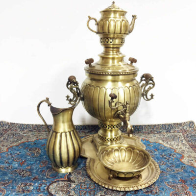 Persian Brass Samovar Decorative Charcoal Tea Maker 6-Liter