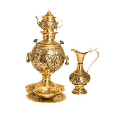 Persian Brass Samovar Decorative Coal Tea Maker 3-Liter