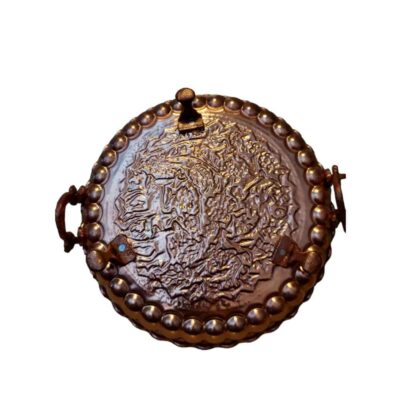 Persian Copper Serving Platter Hammered Footed