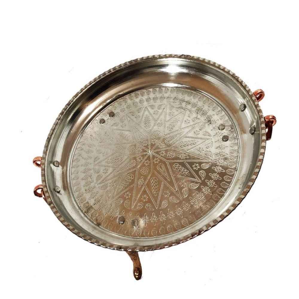 Persian Copper Serving Platter Hammered Gooshvareh
