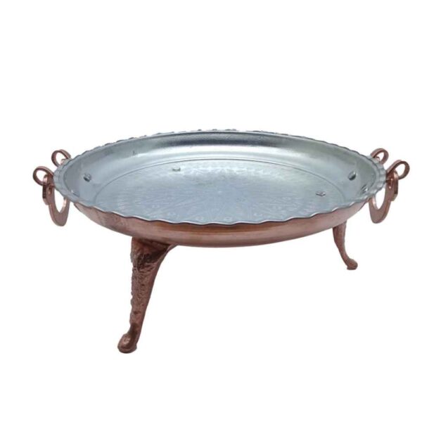 Persian Copper Serving Platter Hammered Gooshvareh ShopiPersia