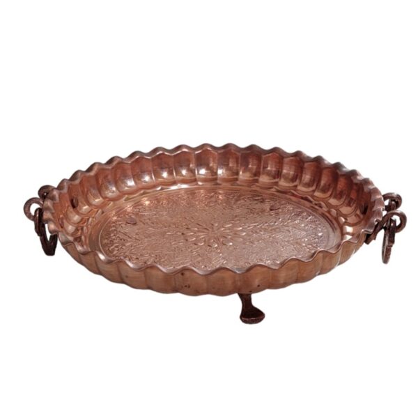 Persian Copper Serving Platter Hammered Hakaki