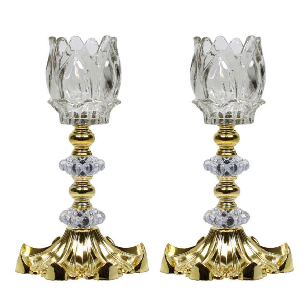 Persian Crystal Candlestick Tulip Shaped Model Ananasi (2x)