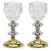 Persian Crystal Candlestick Tulip Shaped Model Ashki (2x)