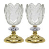 Persian Crystal Candlestick Tulip Shaped Model Halazouni (2x)