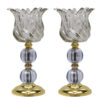 Persian Crystal Candlestick Tulip Shaped Model Laleh (2x)