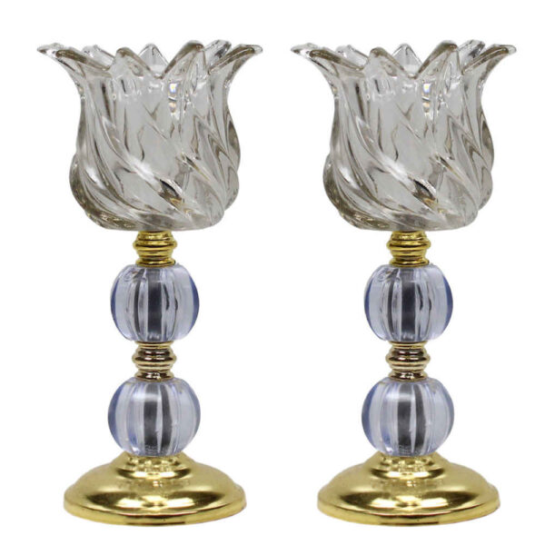 Persian Crystal Candlestick Tulip Shaped Model Laleh (2x)