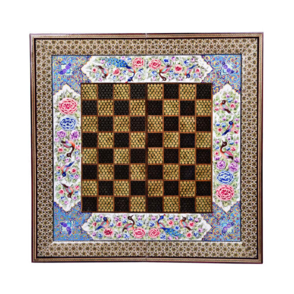Persian Khatamkari Wood Chess Board Model Jalal