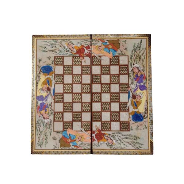 Persian Inlaid Wooden Marquetry Chess Board Model Leyli