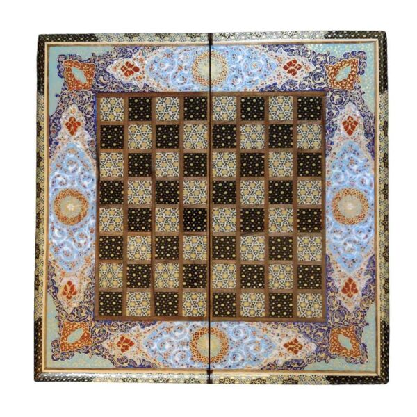 Persian Marquetry Chess Board Tazhib