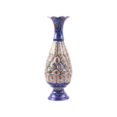 Decorative Copper Vase Hand-Painted with Persian Minakari Enamel Darya