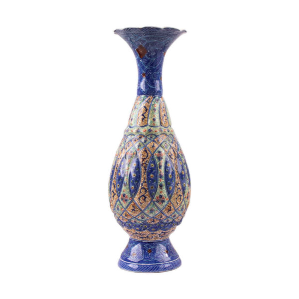 Decorative Copper Vase Hand-Painted with Persian Minakari Enamel Elham