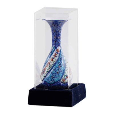 Decorative Copper Vase Hand-Painted with Persian Minakari Enamel Luxury