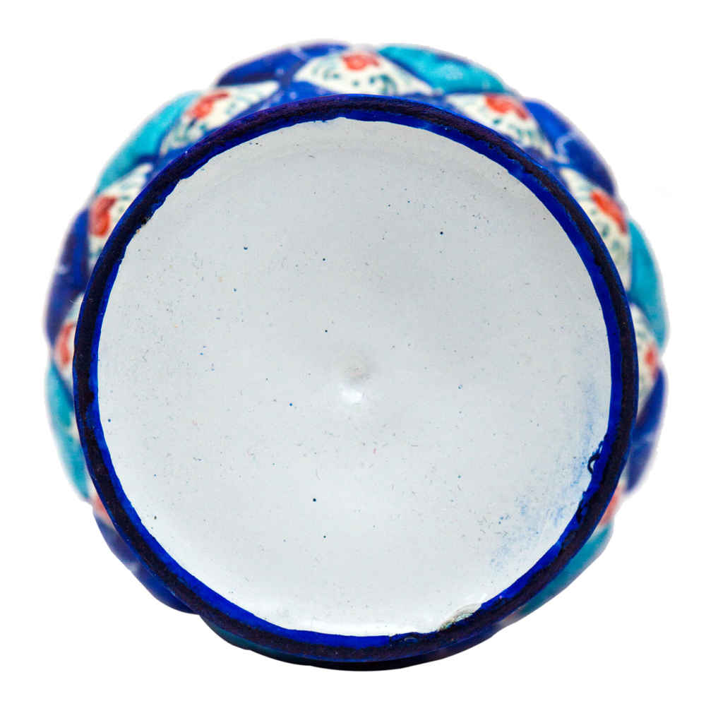 Decorative Copper Vase Hand-Painted with Persian Minakari Enamel Sarahi