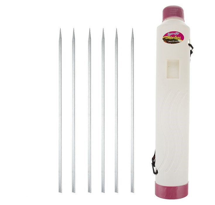 Set of Persian Mangal Portable Charcoal Grill – Stainless Steel & Skewers