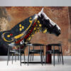 Persian Calligraphy Wallpaper Model Horse for Modern Interiors