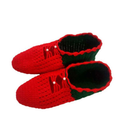 Crochet Slippers for Women Cotton Knitted Model Elika
