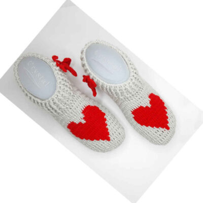 Crochet Slippers for Women Wool Knitted Model Ghalb