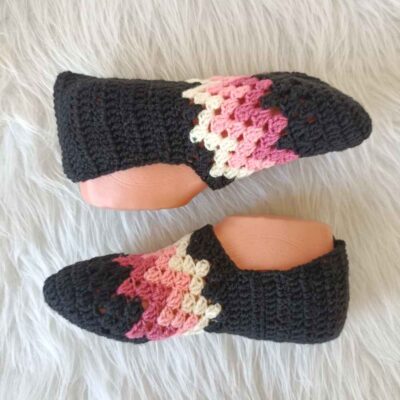 Crochet Slippers for Women Cotton Knitted Model Hashti