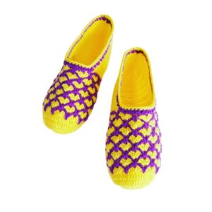 Crochet Slippers for Women Cotton Knitted Model Heart