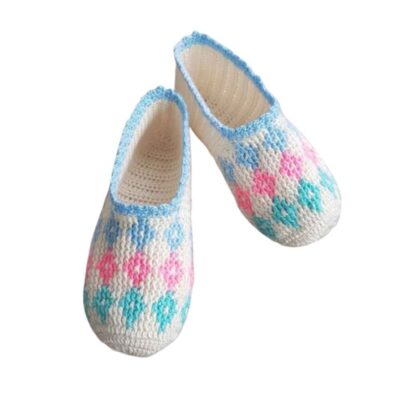 Crochet Slippers for Women Cotton Knitted Model Helia