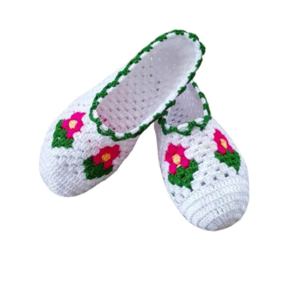 Crochet Slippers for Women Cotton Knitted Model Helma