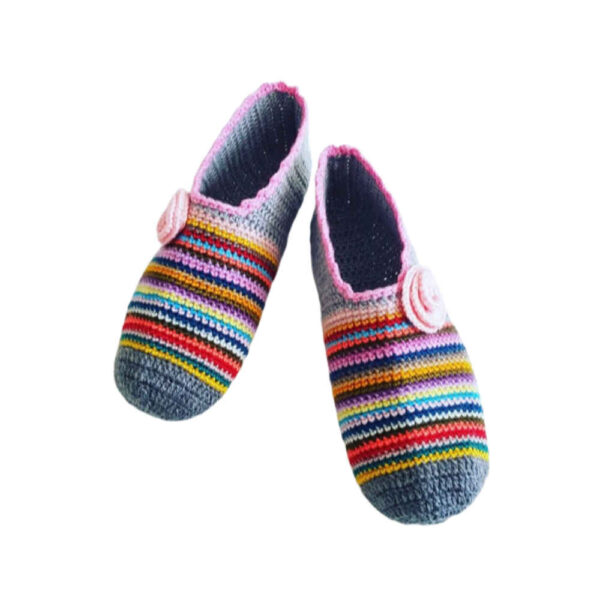 Crochet Slippers for Women Cotton Knitted Model Hiva