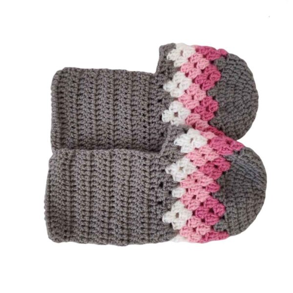 Crochet Slippers for Women Cotton Knitted Model Rosa