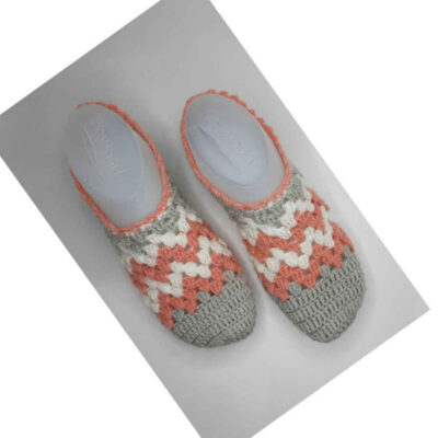 Crochet Slippers for Women Wool Knitted Model Tanaz