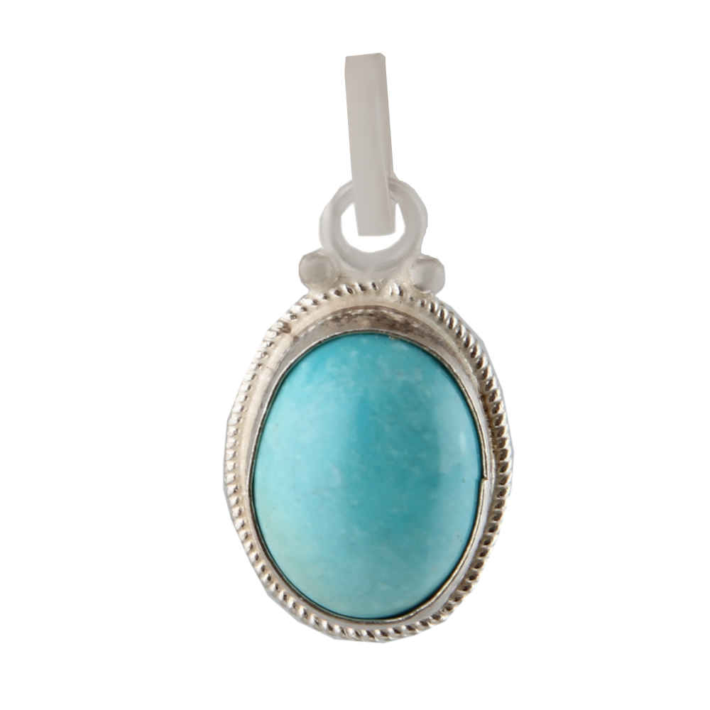 Persian Silver Pendant with Turquoise Gemstone Laleh