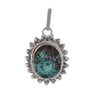 Persian Silver Pendant with Turquoise Gemstone Royan