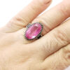 Persian Pink Topaz Silver Ring for Men Jalal