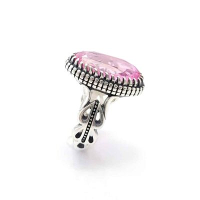 Persian Pink Topaz Silver Ring for Men Jalal